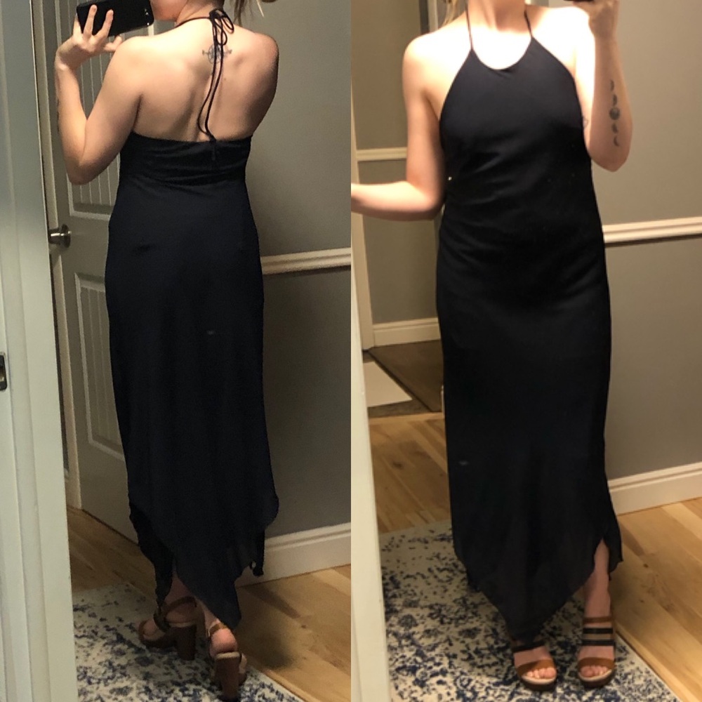 Vintage Hampton Dress Co Dark Navy Halter Dress